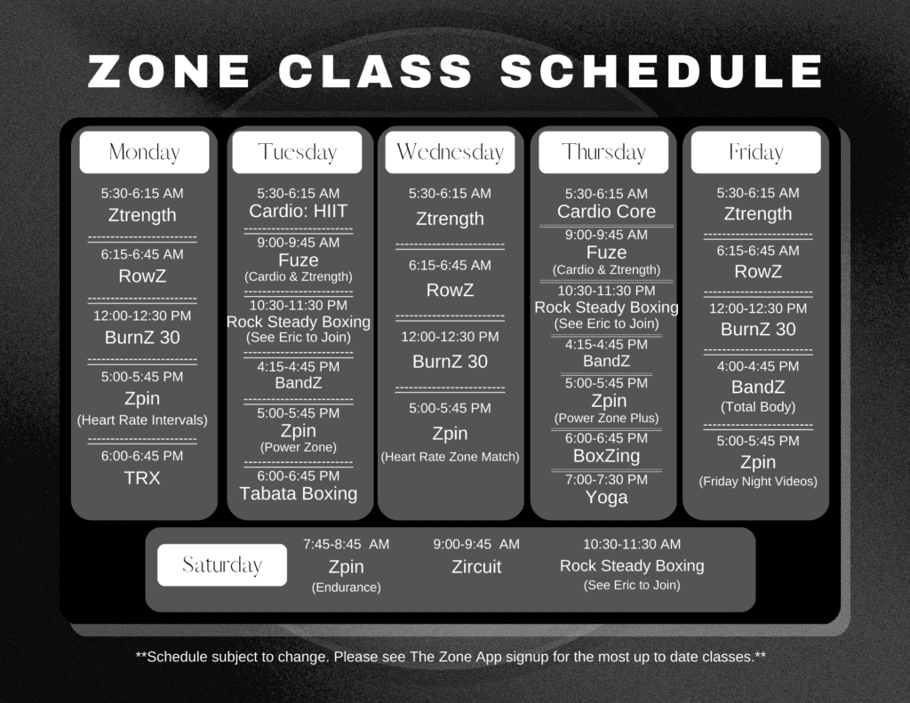 2023-April-Zone Schedule